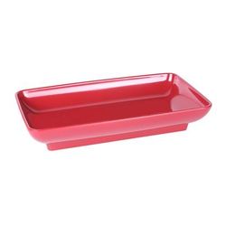 Elite Global Solutions M85145-CBR 14 1/2" x 8 1/2" Rectangular Pappasan Platter - Melamine, Cranberry, Red