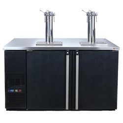 Micro Matic MDD58W-E-A 59 1/2" Dual Zone Wine Dispenser w/ (8) 1/6 Size Keg Capacity - 8 Columns & 8 Taps, Black, 115v