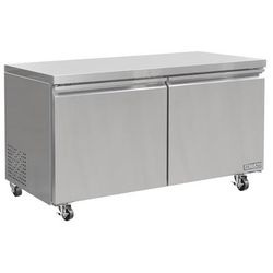 MoTak MUR-60-X 60 1/5" W Undercounter Refrigerator w/ 2 Sections & 2 Doors, 115v, Silver