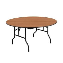Midwest Folding Products R60EF WB 60" EF Series Round Folding Table w/ Walnut Laminate Top, 30"H