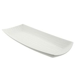 10 Strawberry Street WTR-26EMBPLTR 24 1/4" x 11 7/8" Rectangular Whittier Platter - Porcelain, White