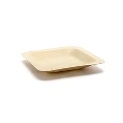 Front of the House DAP063NAW28 4 1/2" Square Servewise Disposable Plate, Pinewood, Beige