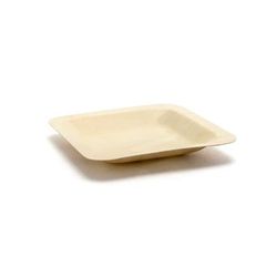 Front of the House DAP063NAW28 4 1/2" Square Servewise Disposable Plate, Pinewood, Beige, Case of 200