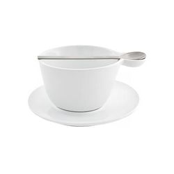 Front of the House DCS040WHP23 6" Round Harmony Saucer - Porcelain, White, 12/Case