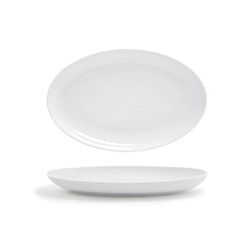 Front of the House DOS025WHP21 Oval Harmony Plate - 11 1/2" x 7 1/2", Porcelain, White