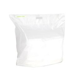 LK Packaging FT211810 Fast Take Tamper-Evident Carryout Bag w/ Handle - 18"W x 21"L, White, Adhesive Closure, Clear, Case of 250