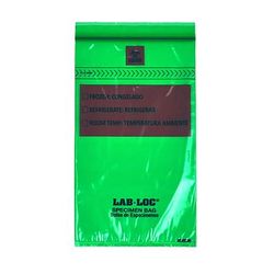 LK Packaging LABZ69GR Lab-Loc Specimen Bags w/ Removable Biohazard Symbol - 6" x 9", Polyethylene, Green, 1.75 mil, Case of 1000