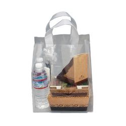 LK Packaging TO96116 Fast Take Poly Take Out Bag w/ Handles - 9 3/4" x 6 1/4" x 11 1/2", Clear, 3 mil, Case of 200