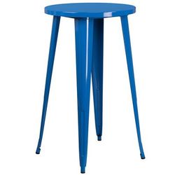 Flash Furniture CH-51080-40-BL-GG 24" Round Bar Height Table - Blue Steel Top, Steel Base