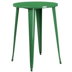 Flash Furniture CH-51090-40-GN-GG 30" Round Bar Height Table - Green Steel Top, Steel Base