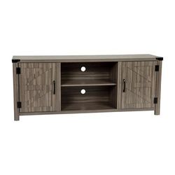 Flash Furniture GC-MBLK67-GY-GG 59" TV Stand w/ Storage, Gray Oak Wood Grain