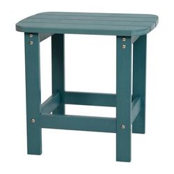 Flash Furniture JJ-T14001-SFM-GG Rectangular Adirondack Side Table - 18 3/4" x 15", Poly Resin, Sea Foam, Stainless Steel