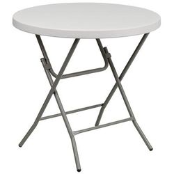 Flash Furniture RB-32R-GW-GG 31 1/2" Round Folding Table w/ Granite White Plastic Top, 30 1/4"H
