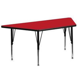 Flash Furniture XU-A2448-TRAP-RED-H-P-GG Trapezoid Activity Table - 46 1/4"L x 25 1/2"W, Laminate Top, Red