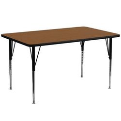 Flash Furniture XU-A2460-REC-OAK-H-A-GG Rectangular Activity Table - 60"L x 24"W, Laminate Top, Oak, Brown