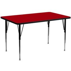 Flash Furniture XU-A3060-REC-RED-T-A-GG Rectangular Activity Table - 60"L x 30"W, Laminate Top, Red