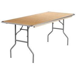 Flash Furniture XA-3072-BIRCH-M-GG Rectangular Folding Banquet Table w/ Birchwood Top - 72"W x 30"D x 30"H