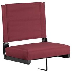 Flash Furniture XU-STA-M-GG Grandstand Outdoor Folding Stadium Seat - Maroon Canvas w/ Black Aluminum Frame