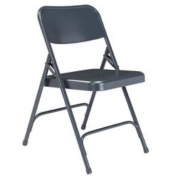 National Public Seating 204 Folding Chair w/ Char-Blue Steel Back & Seat - Steel Frame, Char-Blue, Green