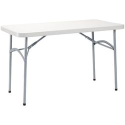 National Public Seating BT2448 Folding Table w/ Speckled Gray Plastic Top & Gray Steel Frame - 48"L x 24"W x 29 1/2"H