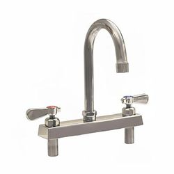 BK Resources EVO-8DM-4G Deck Mount Faucet w/ 4 1/2" Gooseneck Spout & 8" Centers, Stainless Steel