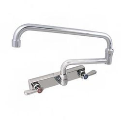 BK Resources EVO-8SM-8G Splash Mount Faucet w/ 8" Gooseneck Spout & 8" Centers, Stainless Steel