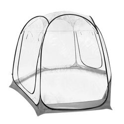 Eastern Tabletop 4200 Portable Pop Up Dining Tent w/ Zipper Closures - 10'L x 10'W x 6 3/5'H, PVC, Clear, Clear PVC