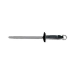 Victorinox 7.8991.2 10" Round Sharpening Steel w/ Loose Ring, Plastic Handle, Black