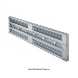 Hatco GRAL-60D3 208 60" Standard Watts Infrared Strip Warmer - Double Rod, 3 Built In Toggle Control, 208v/1ph, Silver