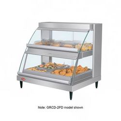 Hatco GRCDH-2PD 32 1/2" Full Service Countertop Heated Display Case - 2 Shelves, 120v, Silver