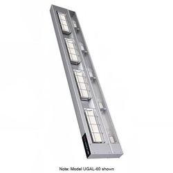 Hatco UGAL-18 Ultra-Glo 18" Standard Watt Ceramic Strip Warmer - Single Tile, Remote Toggle Control, 120/240v/1ph, Silver