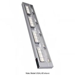 Hatco UGAL-54 240 54" Standard Watt Ceramic Strip Warmer - Single Tile, Remote Toggle Control, 120/240v/1ph, Silver
