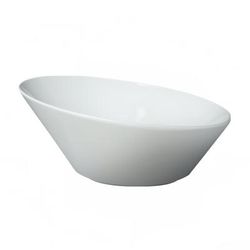 Cameo China 709-84 24 oz Round Fusion Circa Slanted Bowl - Ceramic, White