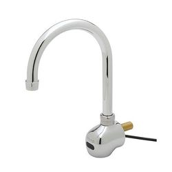 T&S 5EF-1D-WG Wall Mount Sensor Faucet - Single Hole, 6 3/8" Spread Spout, 100-240v/1ph, Chrome