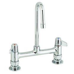 T&S 5F-8DLX03 Deck Mount Faucet - 3" Gooseneck Spout, 8" Centers