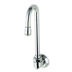 T&S B-0529-01 Swivel Gooseneck Spout, Wall Mounted, 2 3/4" Spread, Plain Tip, Chrome