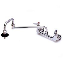 T&S B-0597 Splash Mount Pot Filler Faucet w/ 18" Double Jointed Swing Nozzle