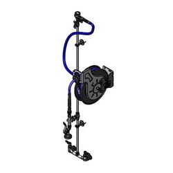 T&S B-1433-CR-QDS 35 ft Open Hose Reel Assembly w/ 8" Wall Mount Mixing Faucet - 1/2" NPT, Silver