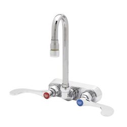 T&S B-2459 Splash Mount Faucet - 2 7/8" Swivel/Rigid Gooseneck Spout, 4" Centers, Chrome