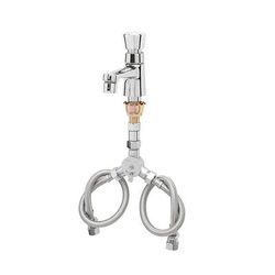 T&S B-2490 Sill Faucet w/ Aerator, Flex Hoses, Chrome