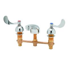 T&S B-2990-WH4 Deck Mount Lavatory Faucet w/ 4" Wrist Action Handles, 8" Centers, 5" Spout