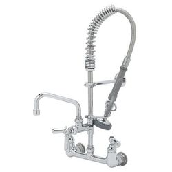 T&S MPZ-8WCN-06 22"H Wall Mount Pre Rinse Faucet - 1.15 GPM, Base with Nozzle, Chrome