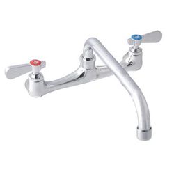 BK Resources BKF-8W-8-G Splash Mount Faucet w/ 8" Swing Spout & 8" Centers, Chrome