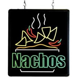Winco 92004 LED Hanging "Nachos" Sign w/ 3 ft Chains - Aluminum Frame, 120v