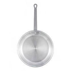 Winco AFP-12S 12" Aluminum Frying Pan w/ Solid Metal Handle, Natural Finish, Solid Handle