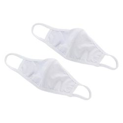 Winco MSK-1WML M/L Reusable Face Masks - 7 1/4" x 5 1/2", Cotton, White, 2-Ply Cotton