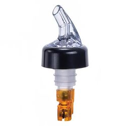 Winco PPA-050 1/2 oz Measuring Pourer w/ Black Collar & Inside Ball Bearing, Orange Tail, Clear, 1 Dozen