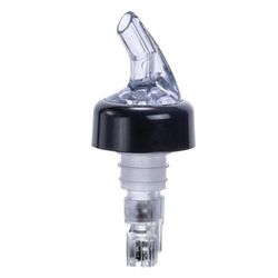Winco PPA-125 1 1/4 oz Measuring Pourer w/ Black Collar & Inside Ball Bearing, Clear Tail