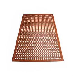 Winco RBM-35R-R Anti Fatigue Floor Mat - 3' x 5', Rubber, Red, Grease Resistant