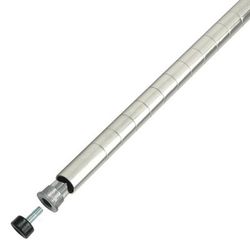 Winco VC-86P 86" Stationary Chrome Plated Post, Silver